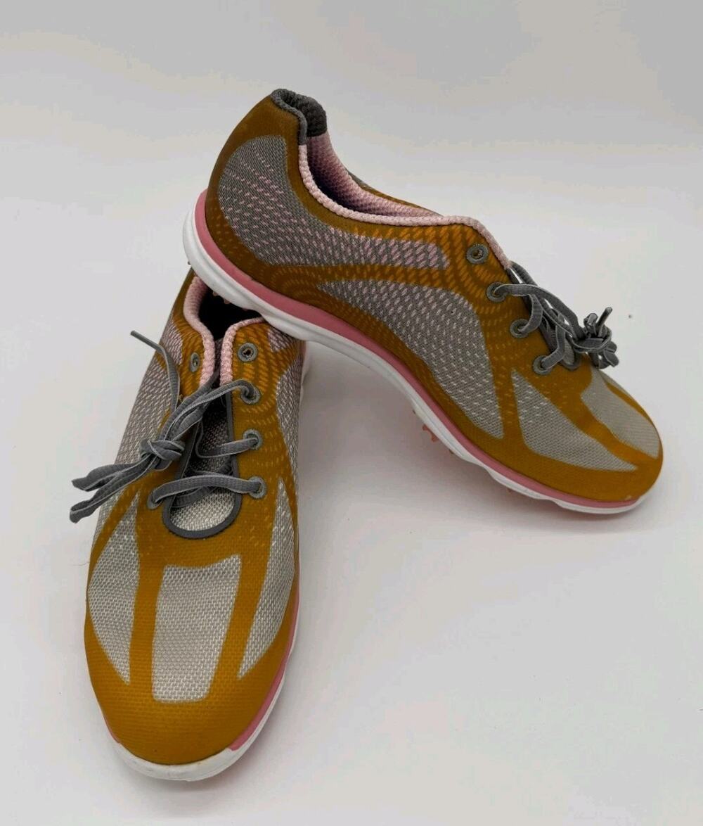 FootJoy Women's FJ 98000 EmPower Pink/Grey/Gold Spikeless Golf Shoes Sz 9.5M